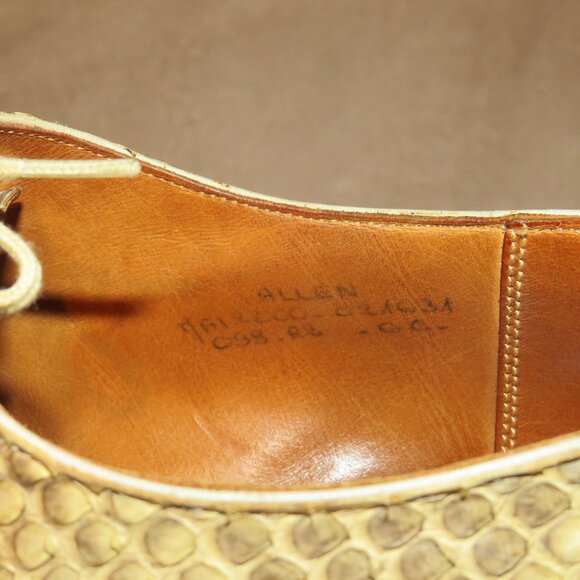 J.M. Weston Cream Snakeskin Leather Custom Made Derby 7C - Picture 12 of 12